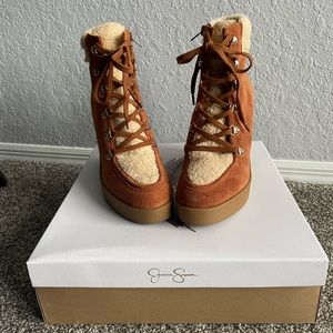 Jessica Simpson caramel suede boot